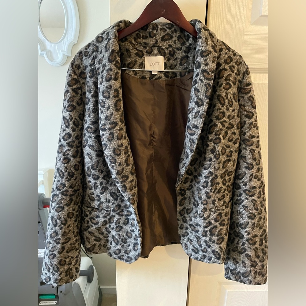 Loft, leopard print blazer